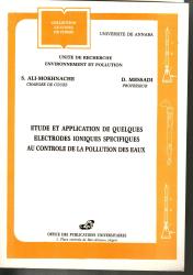 Etudes et applications sur quelques électrodes ioniques spécifiques au contrôle de la pollution des eaux