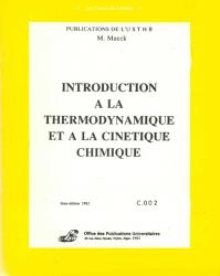 Introduction à la thermodynamique et la cinétique chimique