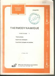 Thermodynamique -fascicule 1
