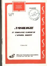 Nosologie et sémiologie clinique de l'appareil digestif