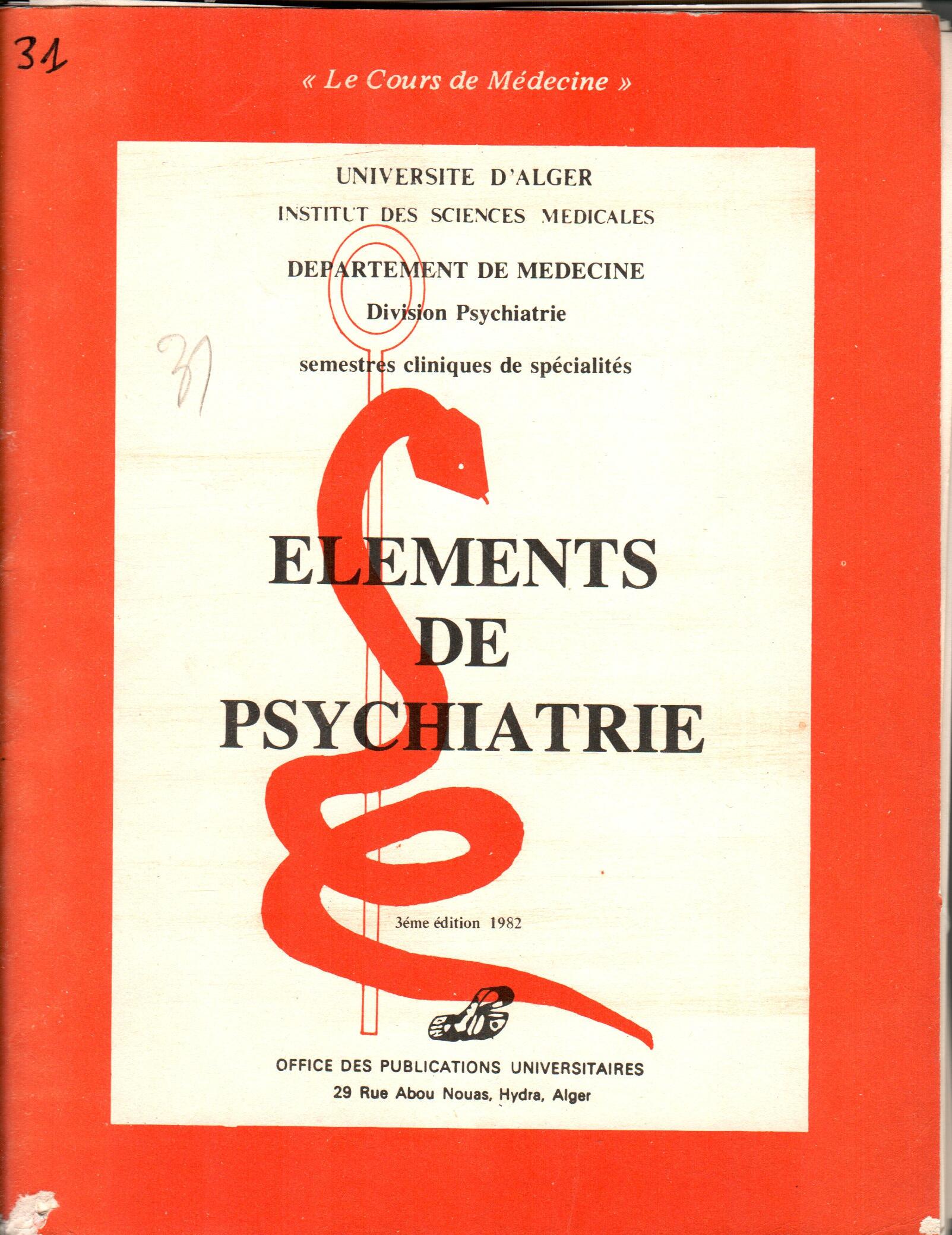 Éléments de psychiatrie