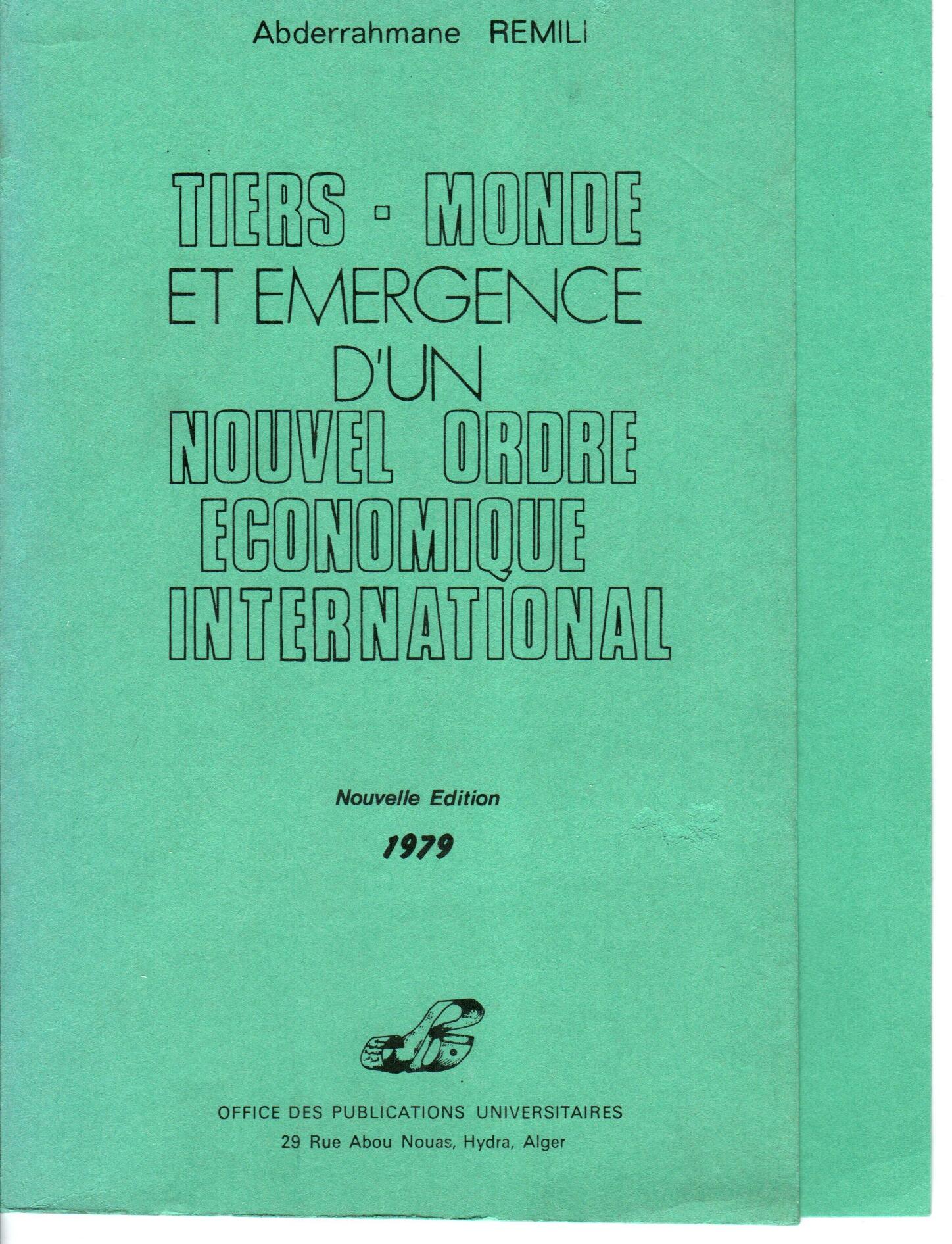 Tiers monde et emergence d'un nouvel ordre international
