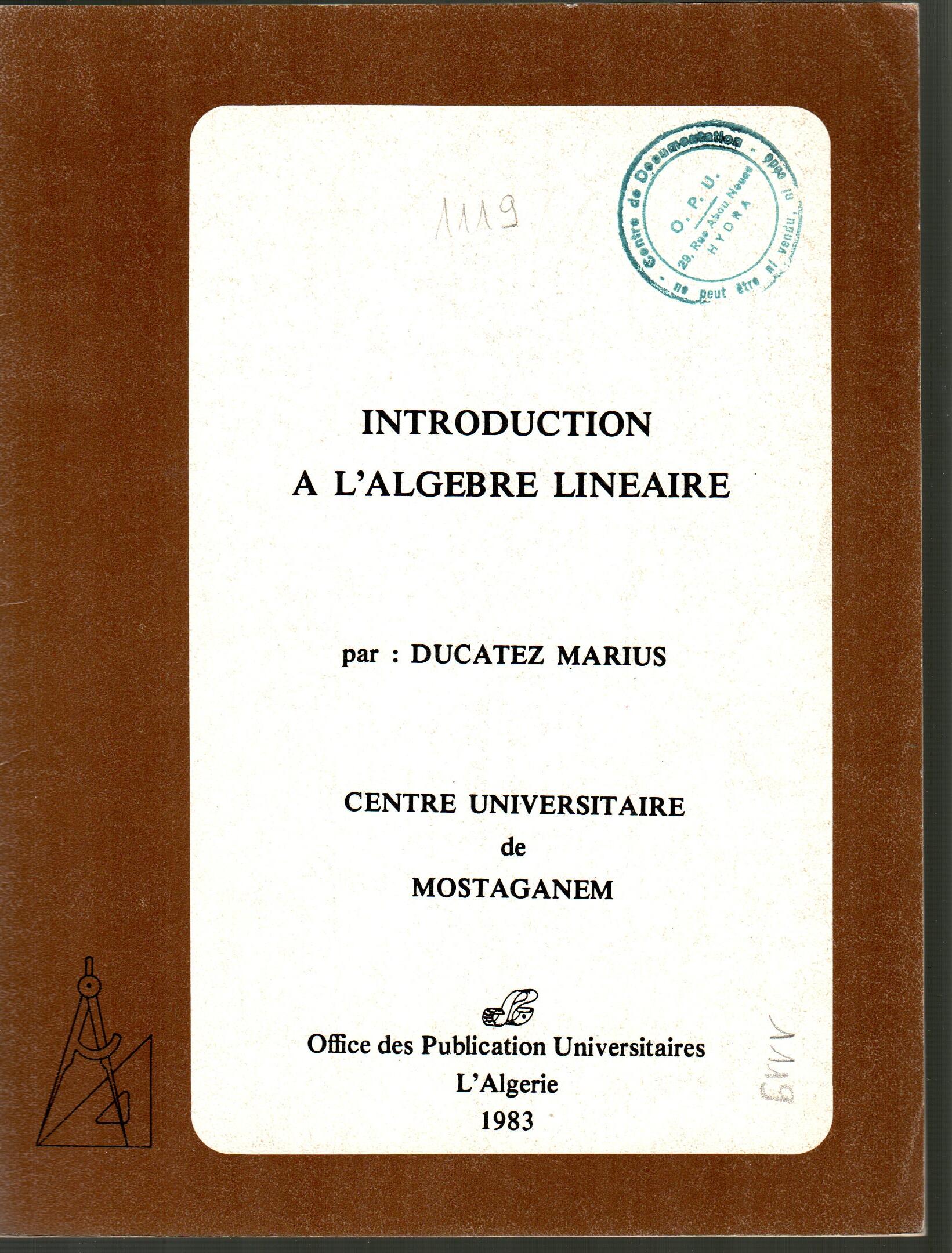 Introduction à l'algèbre linéaire