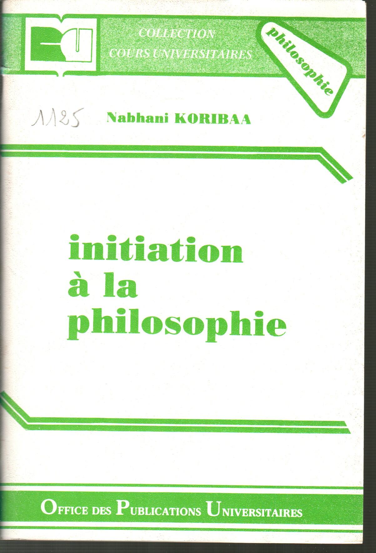 Initiation à la philosophie