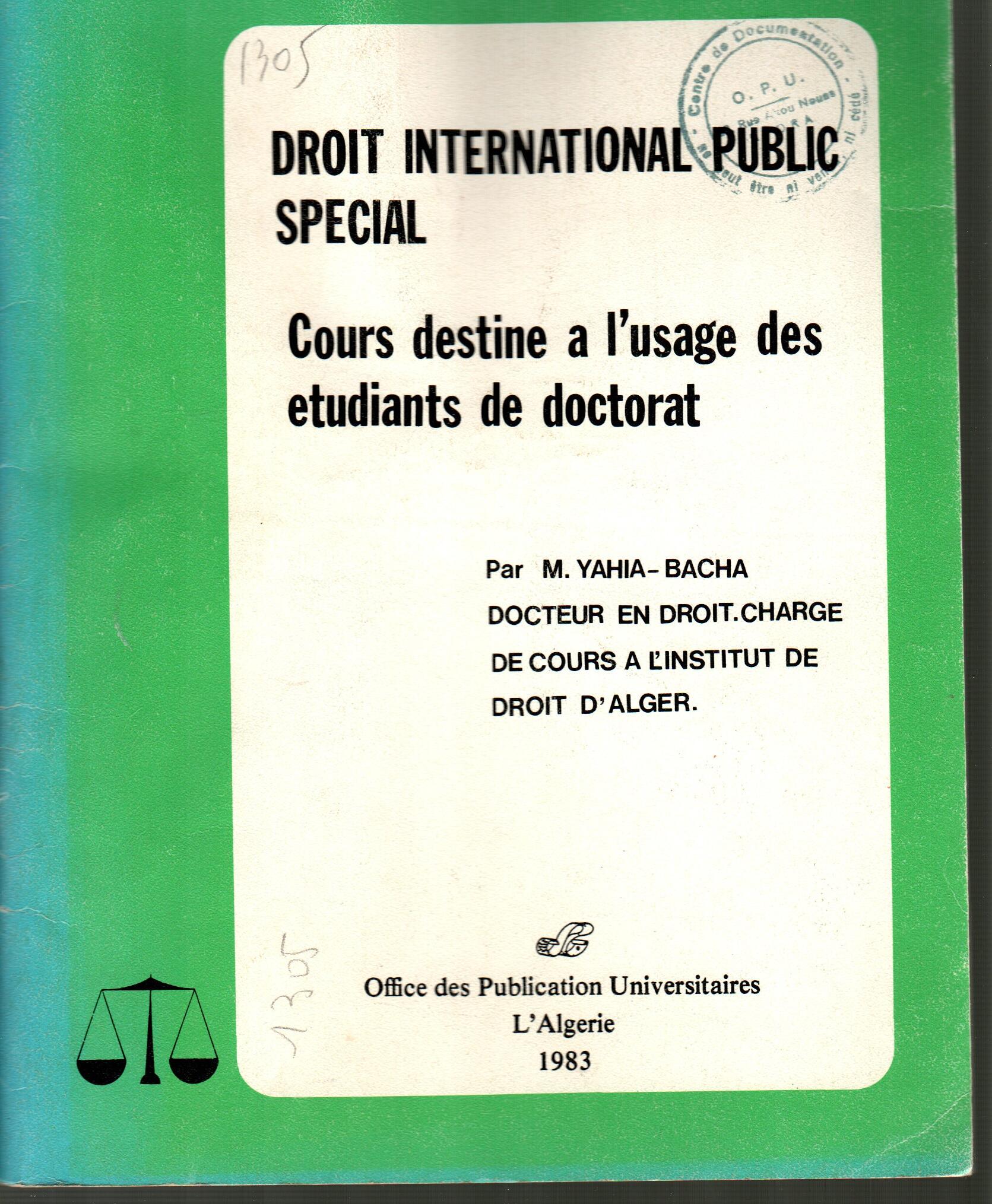 Droit international public spécial
