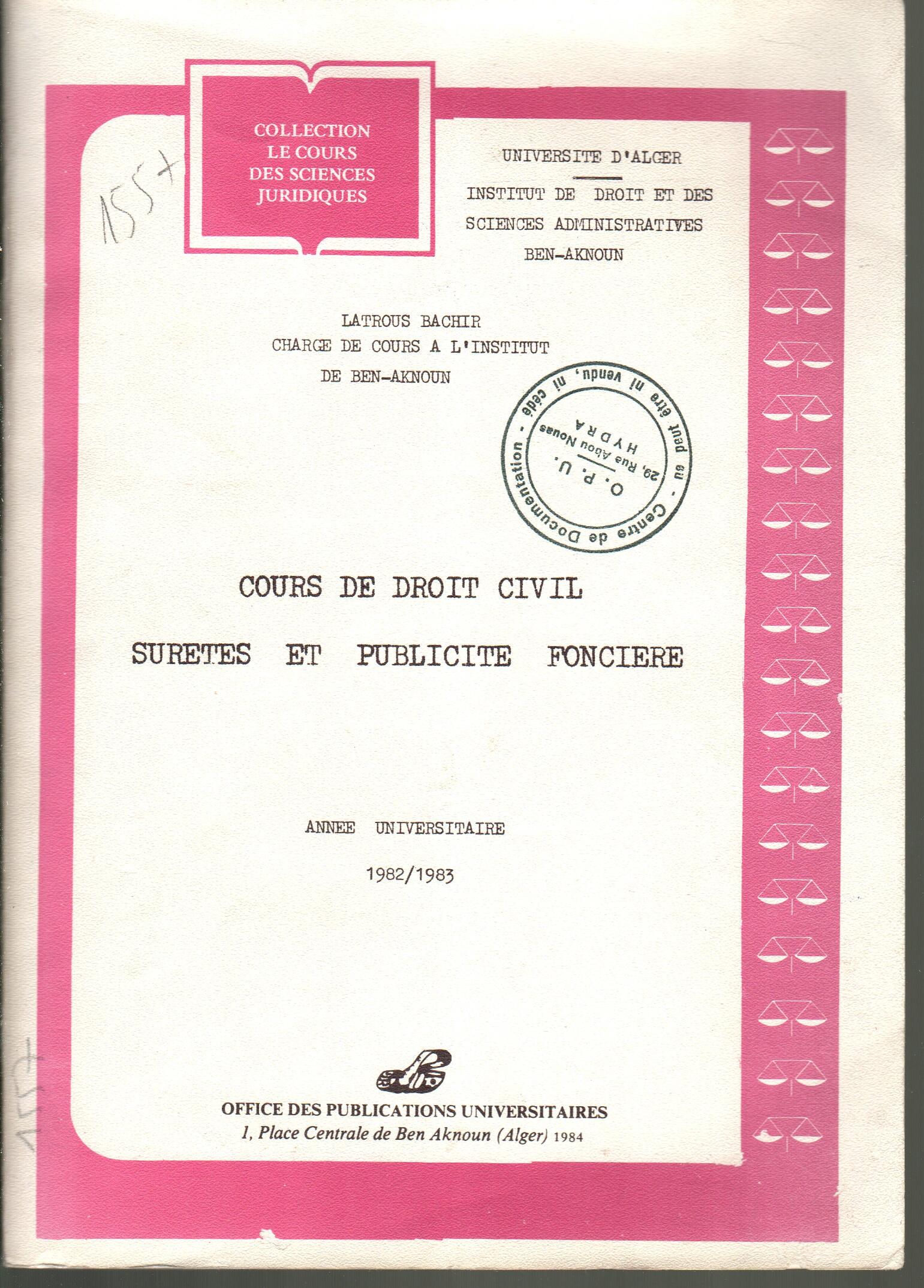 Cours de droit civil suretés et publicité foncière