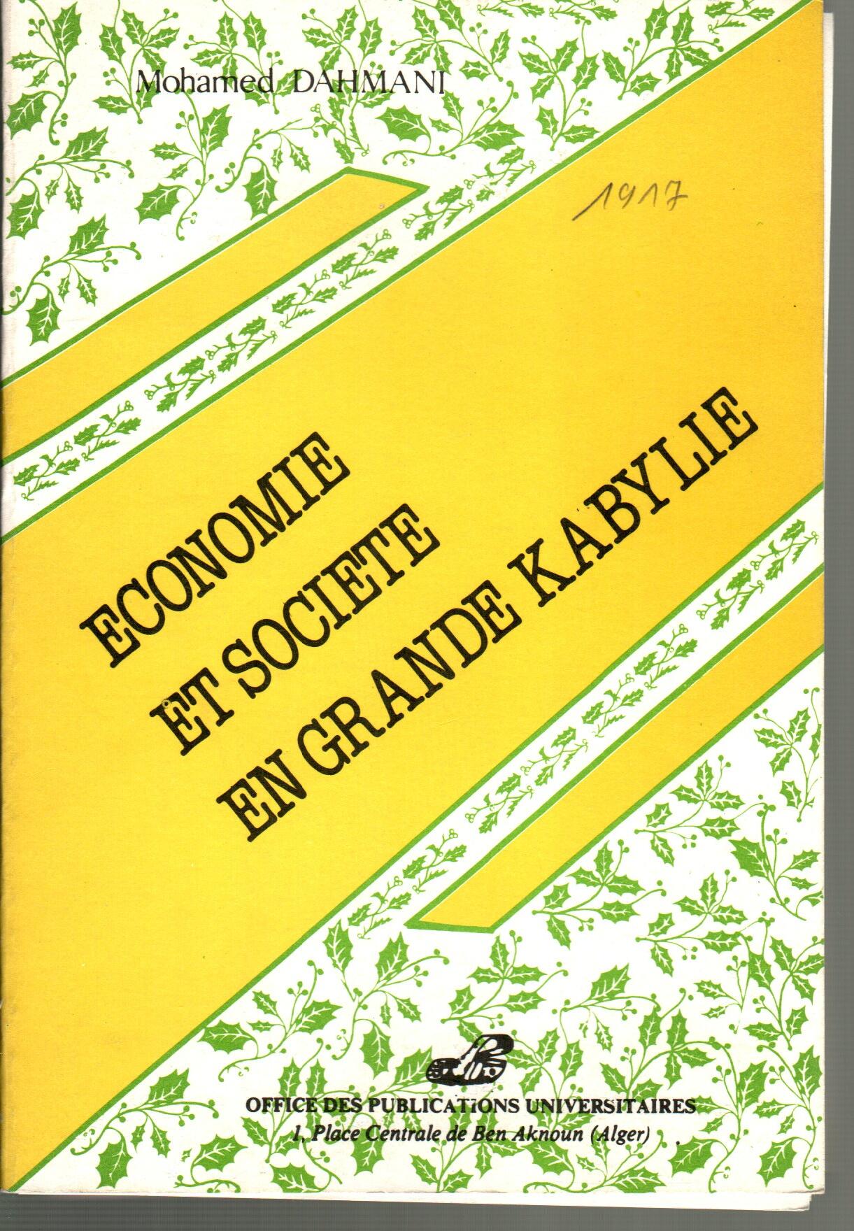 Economie et société en grande Kabylie