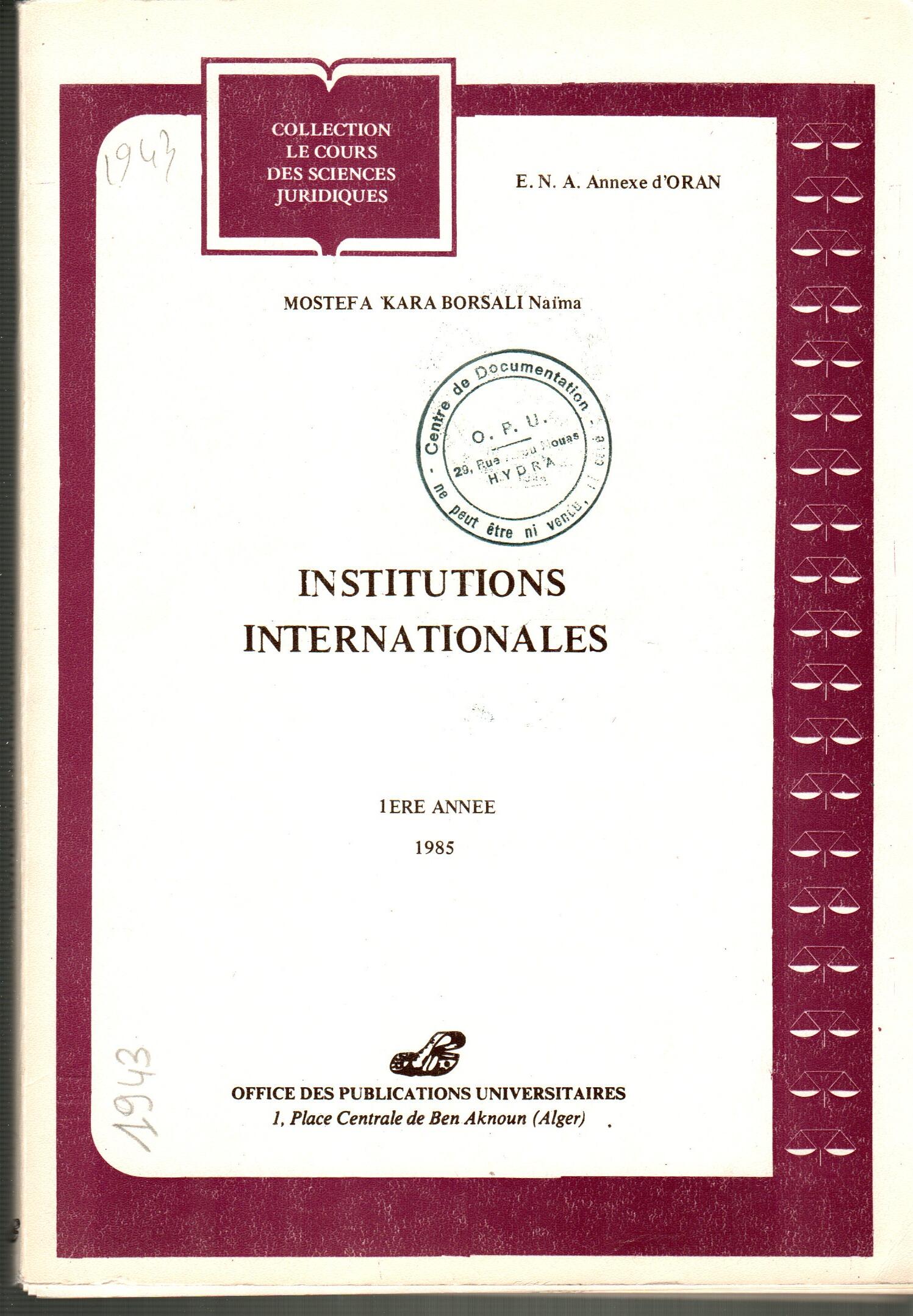 Institutions internationales