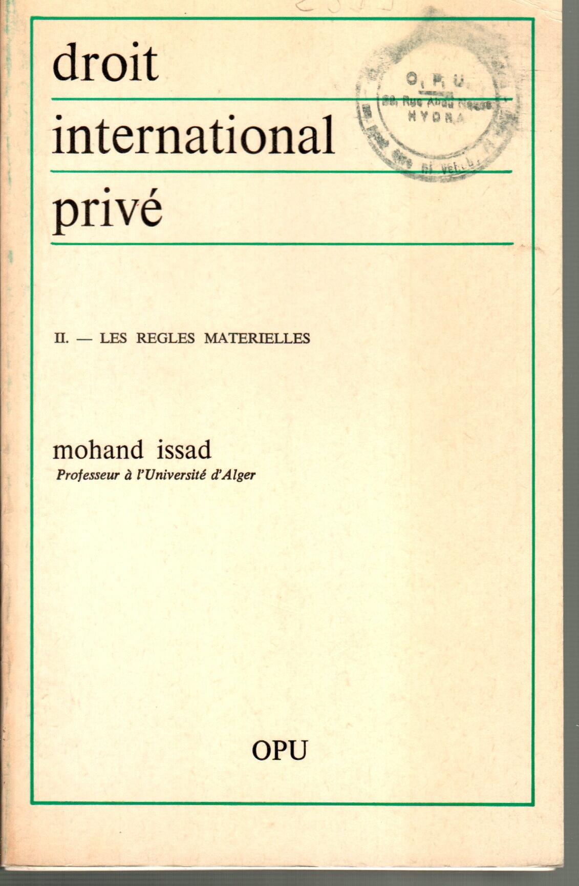 Droit international privé T2- Les règles matérielles.