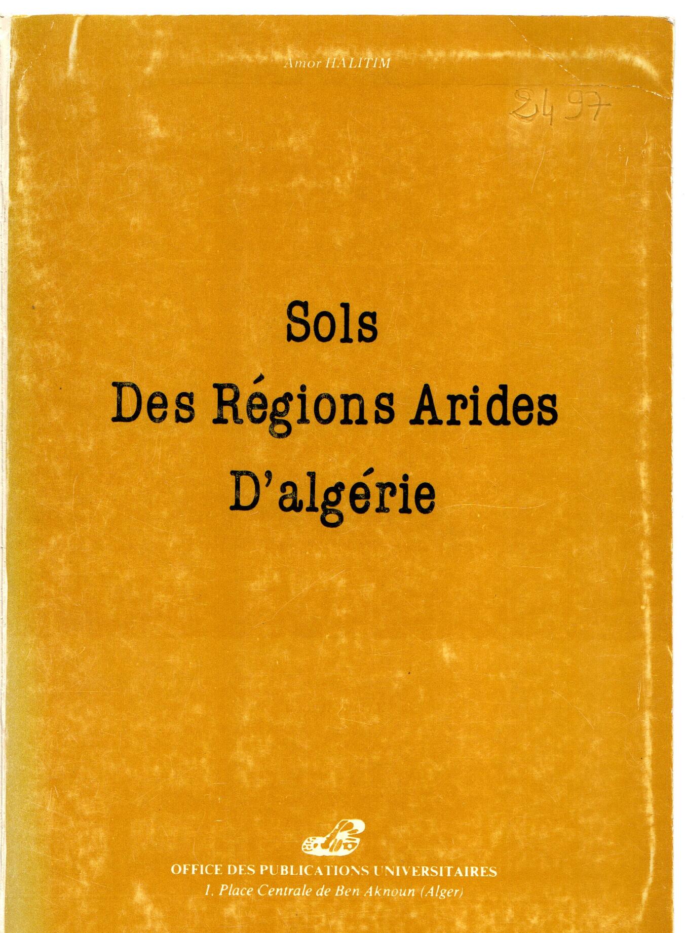 Sols des régions arides d'Algérie