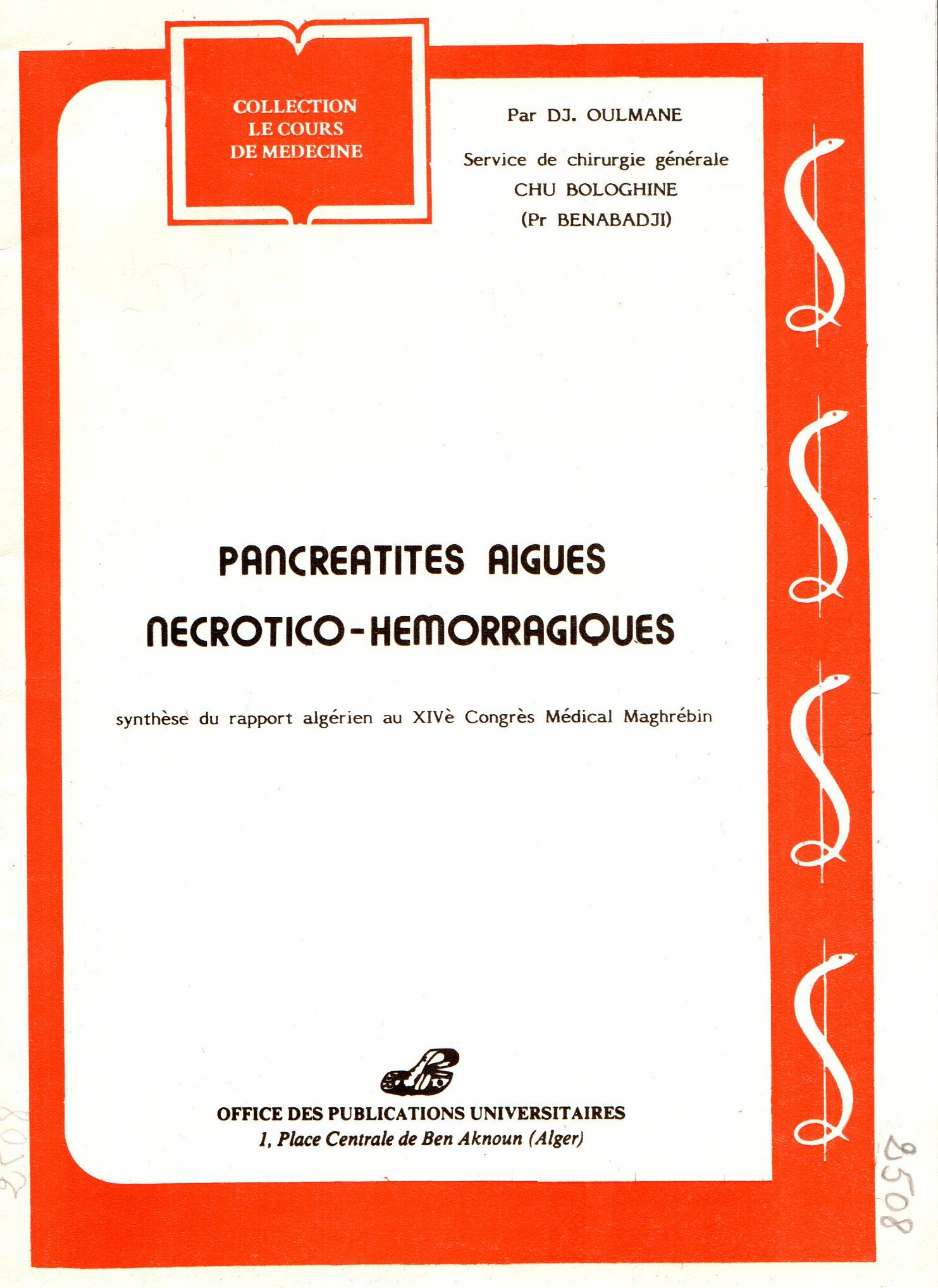 Pancréatites aigues necrotico-hemorragiques