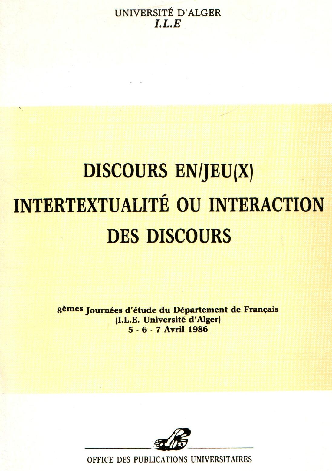 Discours en jeux : intertextualité
