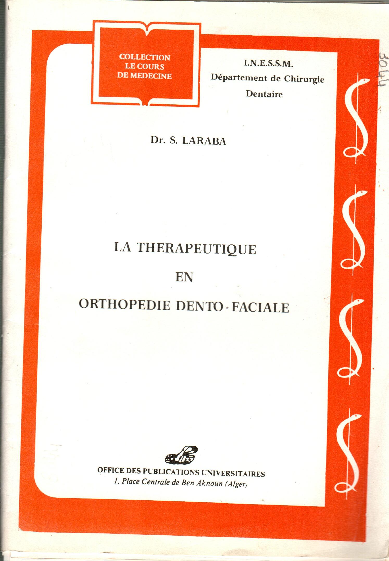 La thérapeutique en orthopédie dentofaciale