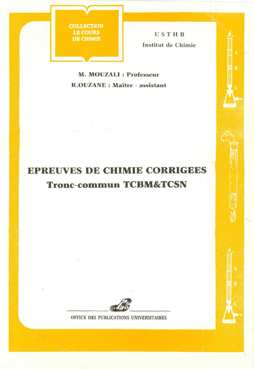 epreuves de chimie corrigées