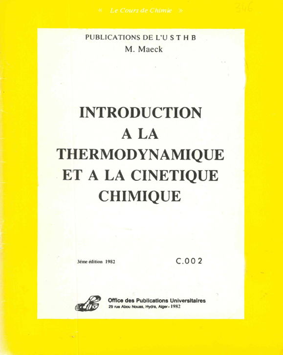 Introduction à la thermodynamique et la cinétique chimique