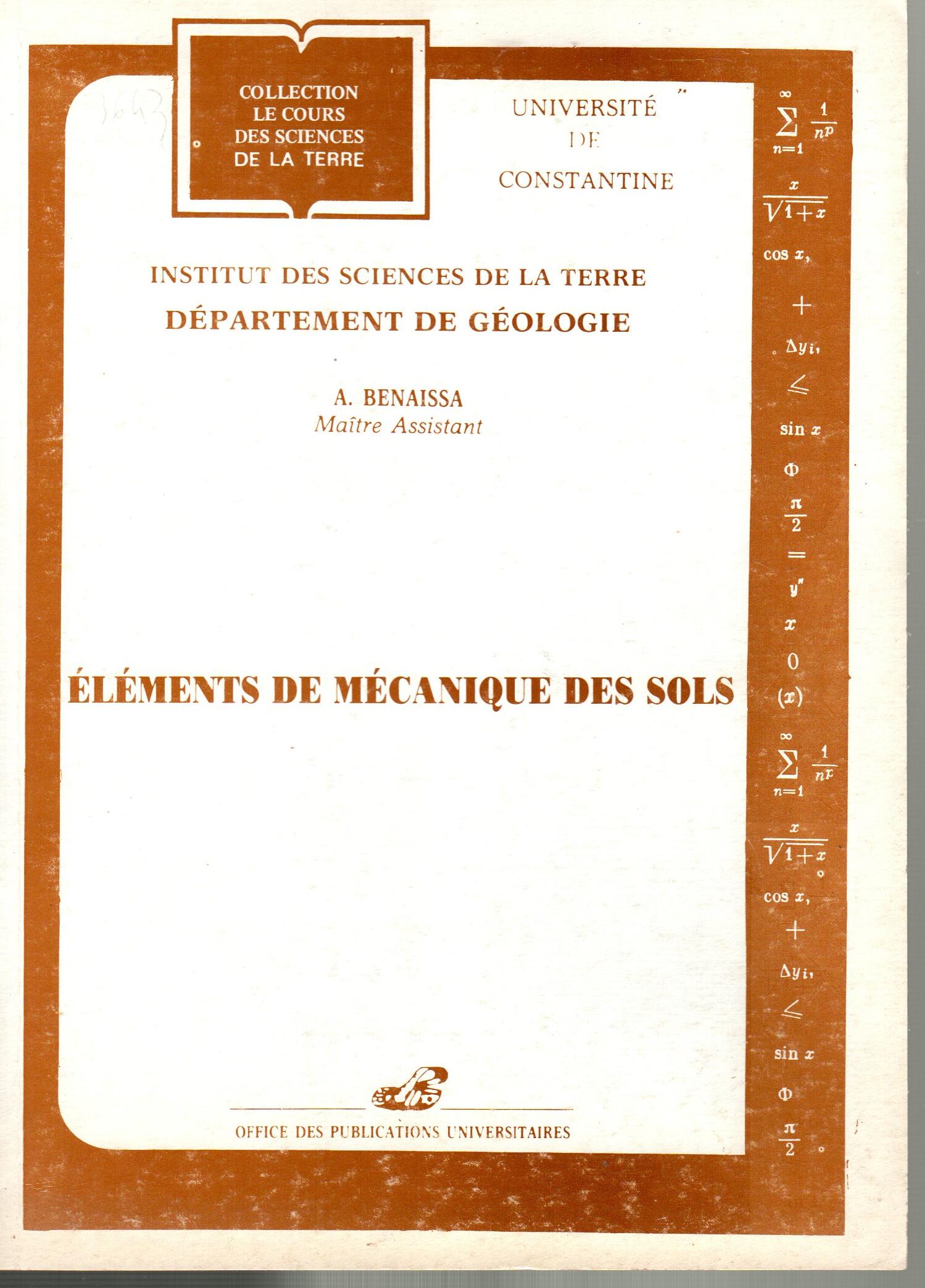 Eléments de mécanique des sols