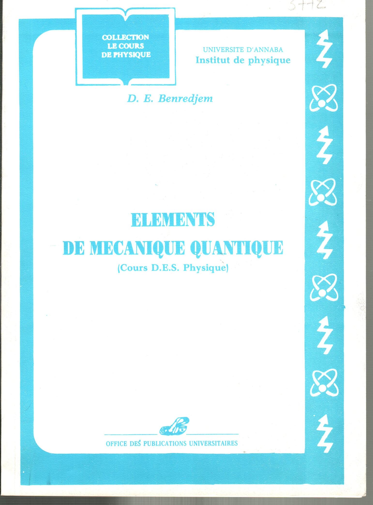 éléments de mécanique quantique