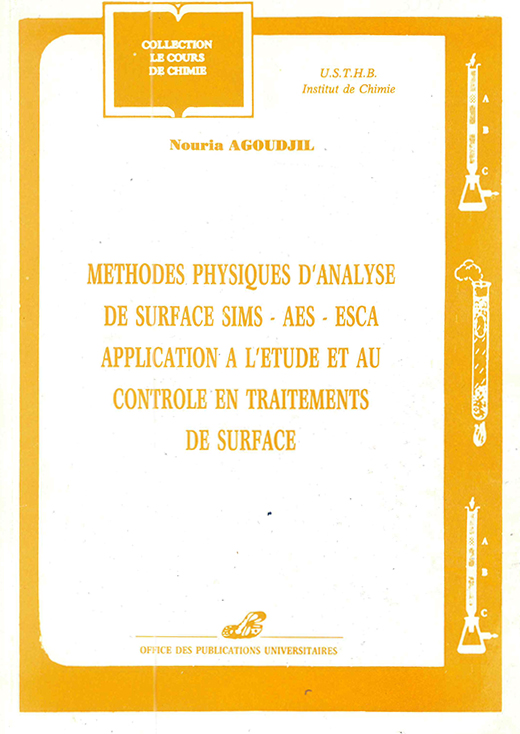 Méthodes physiques d'analyse de surface SIMS-AES-ESCA