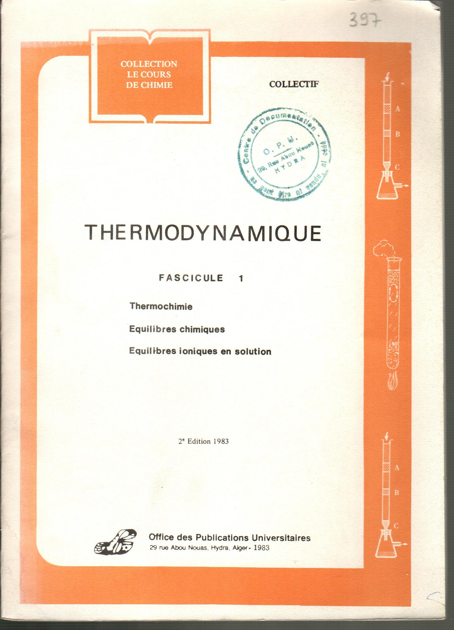 Thermodynamique -fascicule 1