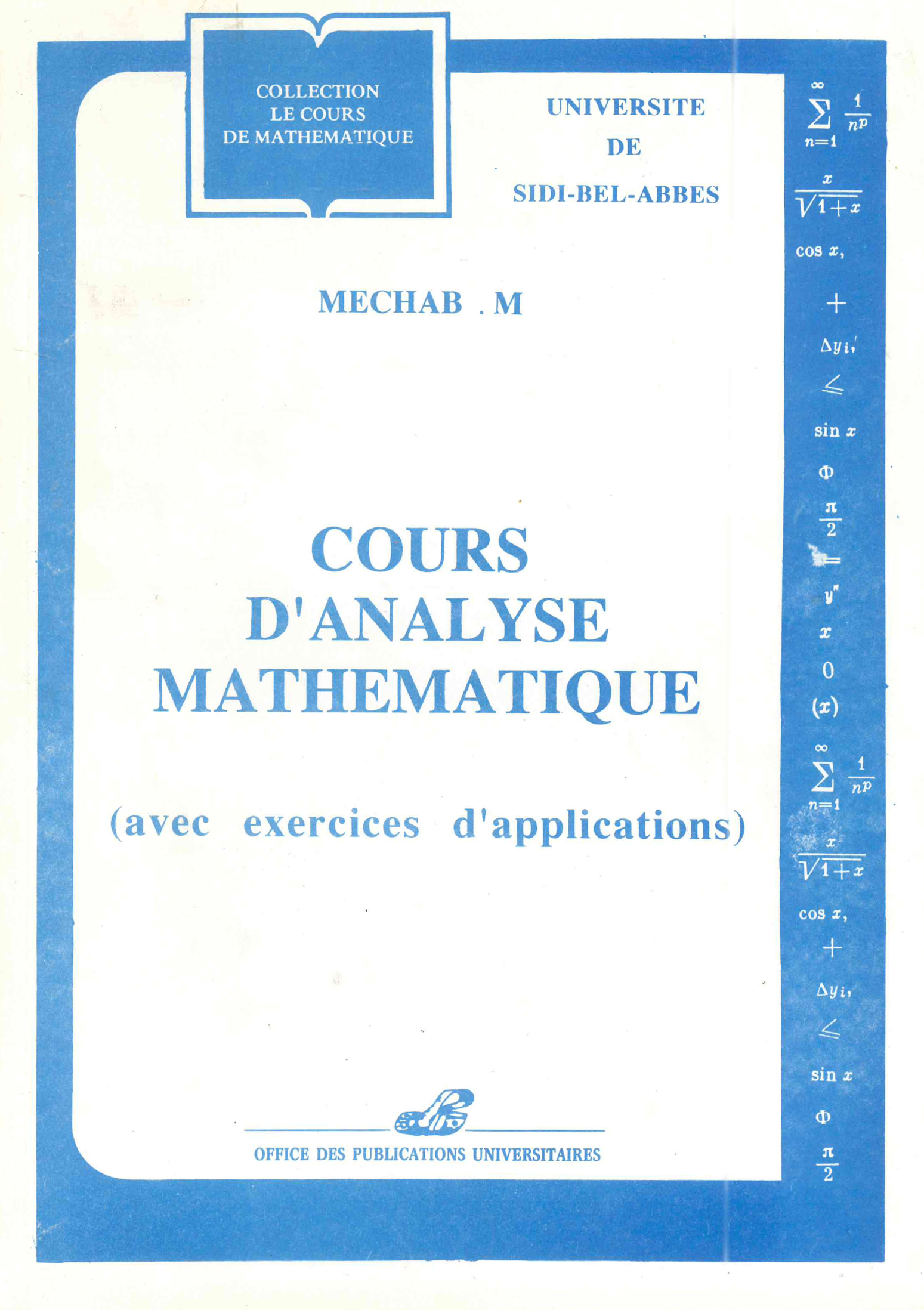 Cours d'analyse mathématique