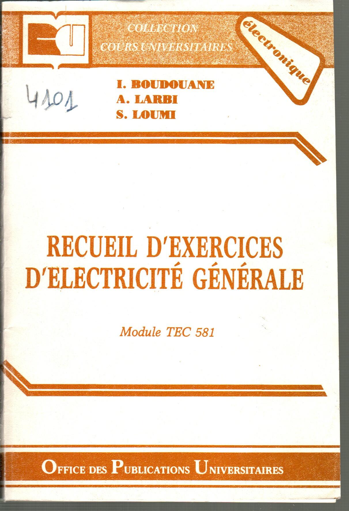 Recueil d'exercices d'électricité générale