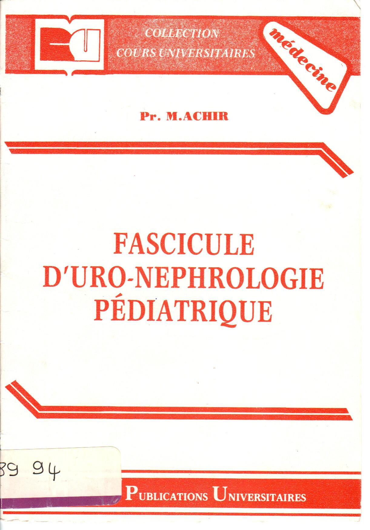 fascicule d'uro-nephrologie pédiatrique