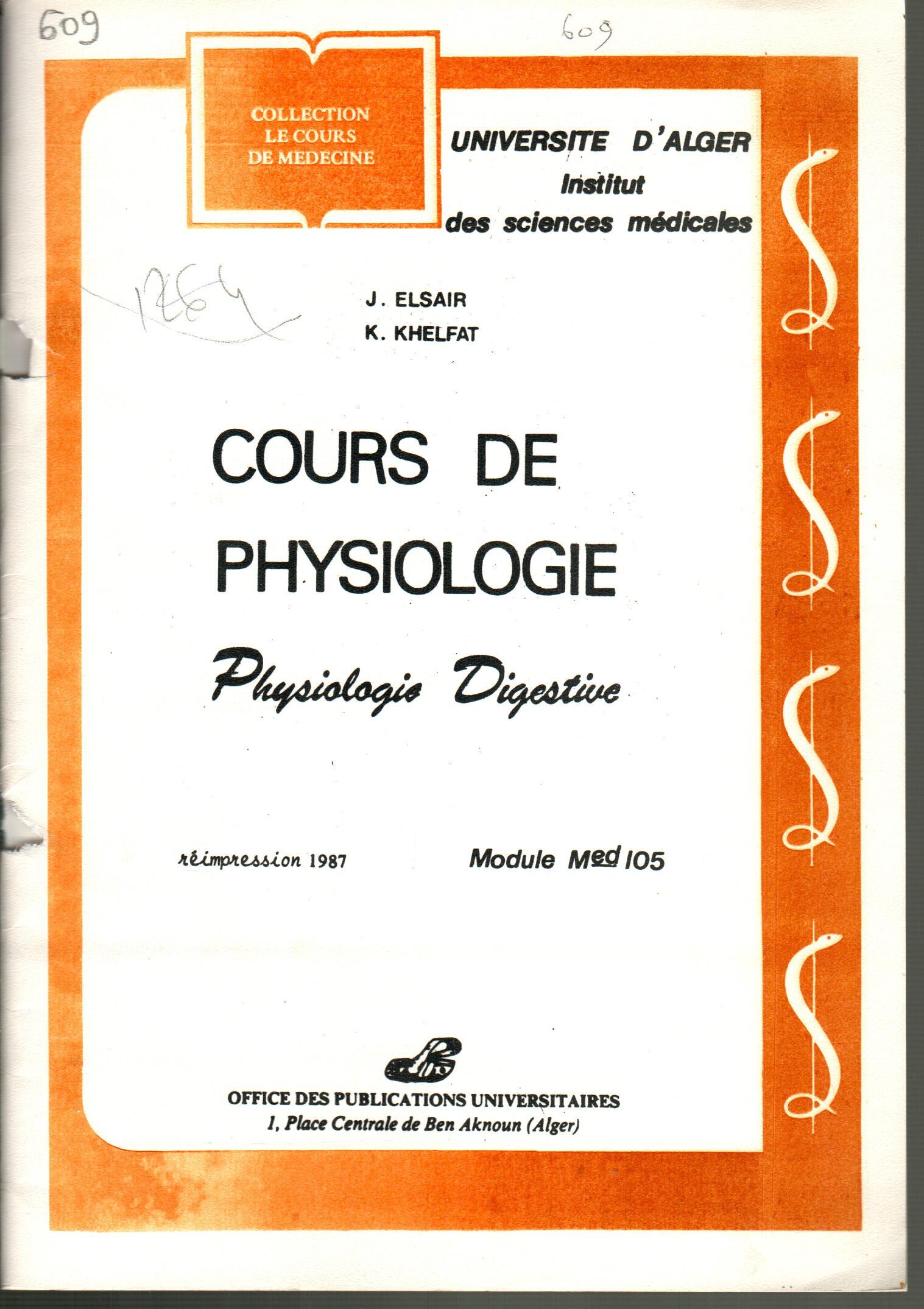 Cours de physiologie digestif