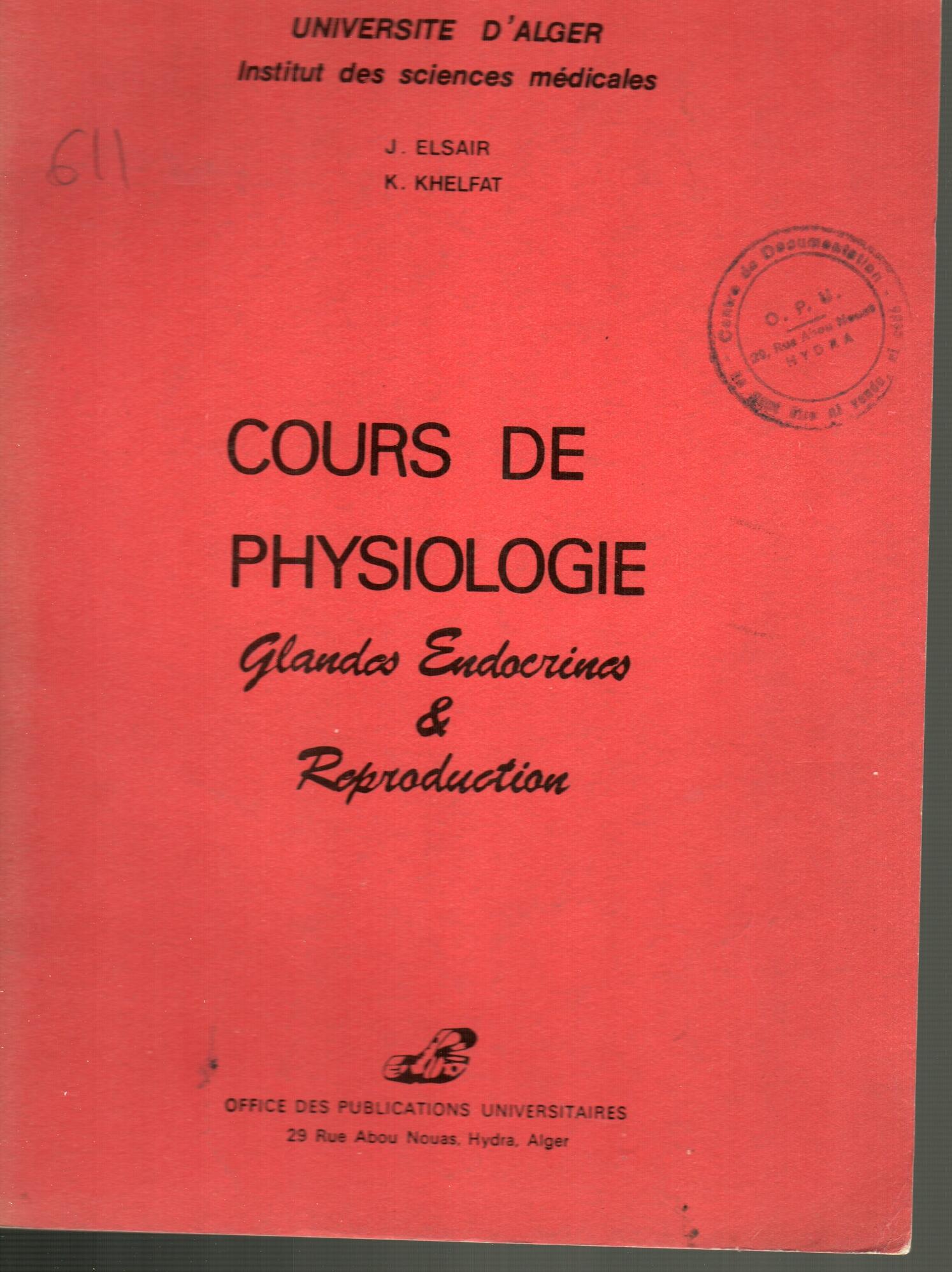 Cours de physiologie -glandes endocrines et reproduction