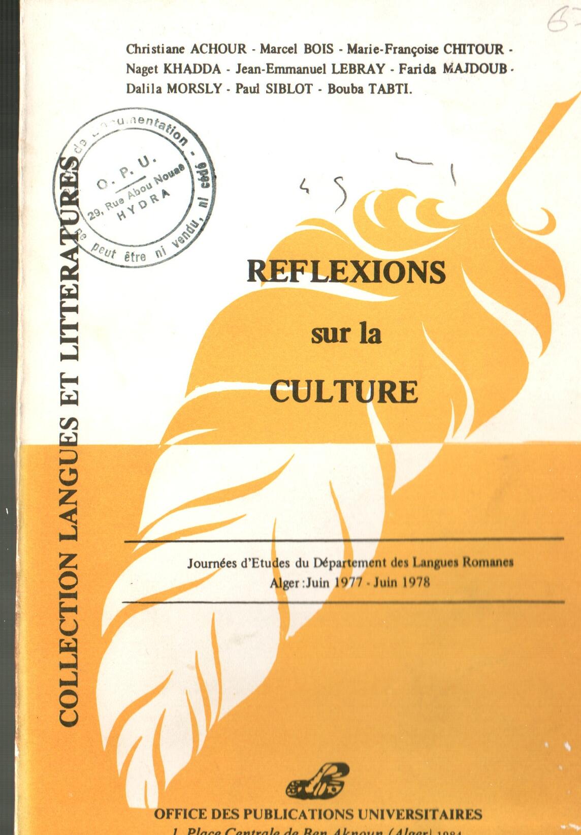 Réflexions sur la culture